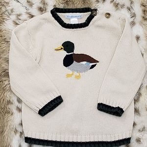 Janie and Jack duck sweater Rare Find Boy 18-24